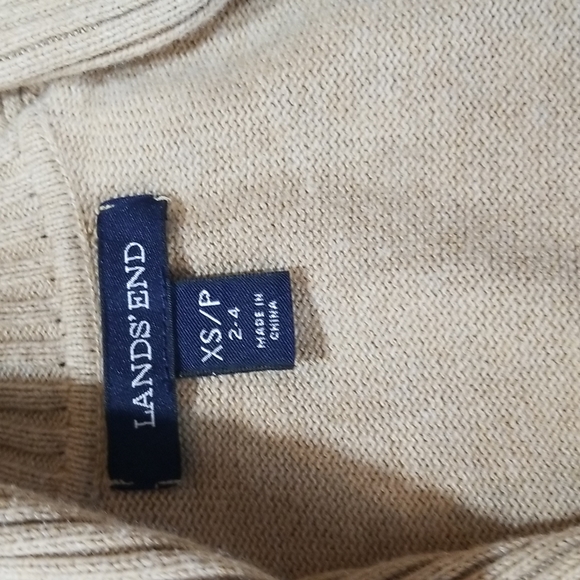 Lands' End Sweaters Lands End Tan Open Cardigan Sweater With